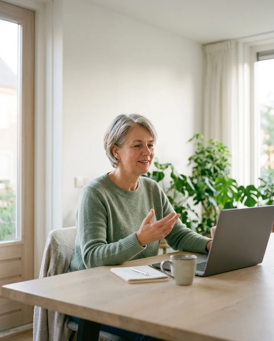 Vriendelijke medewerker die vragen over salderen beantwoordt