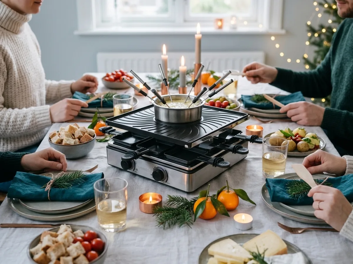 Princess Raclette and Fondue met fonduevorken op een feesttafel