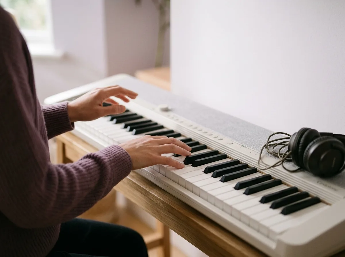 Handen op toetsen van ware grootte van een keyboard